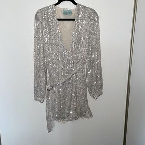 Sequin wrap dress